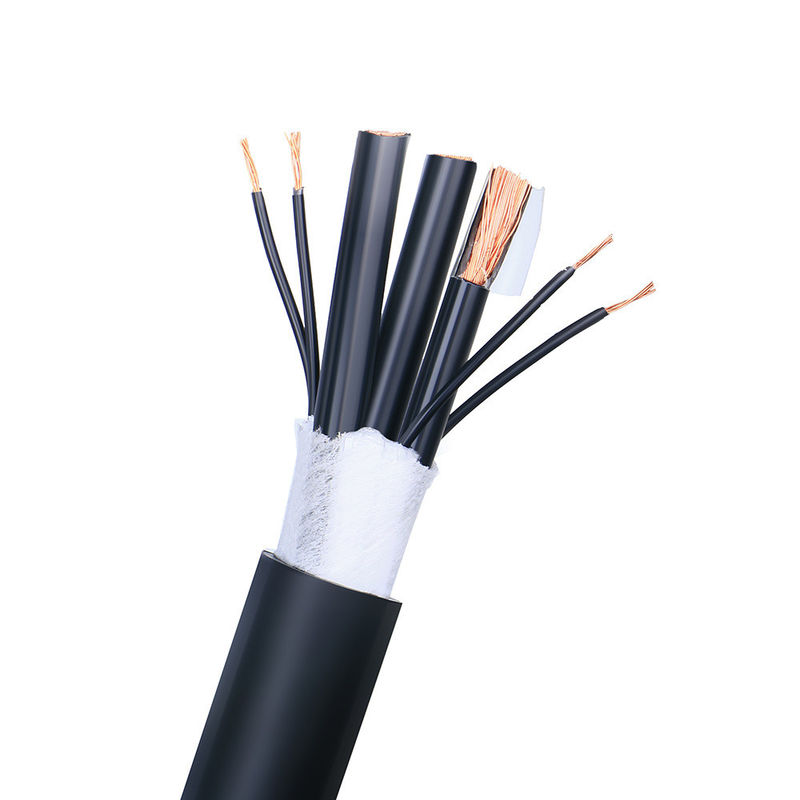 Czarny kabel koaksjalny z płaszcza PVC serii RG6 / Rg58 / Rg11 / Rg59 do nadzoru wideo