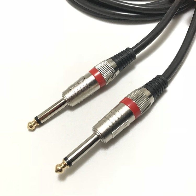 W kącie do prostych kabli gitary elektrycznej 10FT/30FT Czarne z plecami 6,35mm 1/4 cali