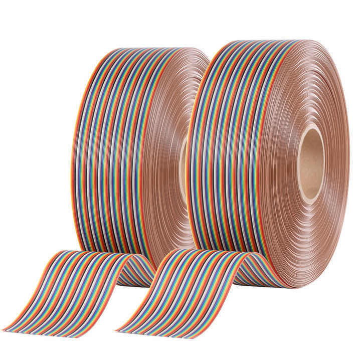 UL2651 28AWG 1.27mm Pitch 10pin 12pin Rainbow Ribbon Harness Flat Cable dla przemysłu