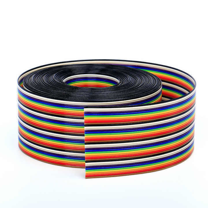 UL2651 28AWG 1.27mm Pitch 10pin 12pin Rainbow Ribbon Harness Flat Cable dla przemysłu