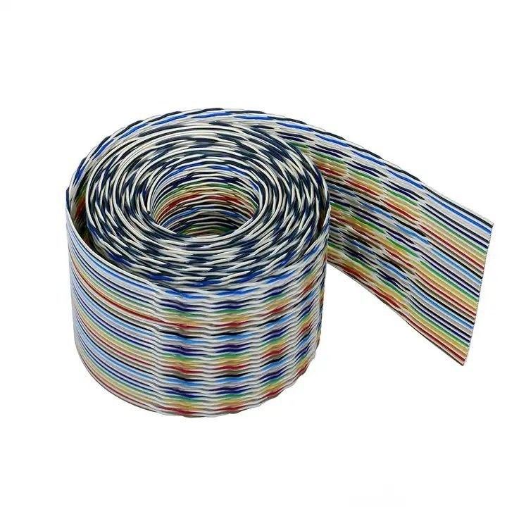 UL2651 28AWG 1.27mm Pitch 10pin 12pin Rainbow Ribbon Harness Flat Cable dla przemysłu