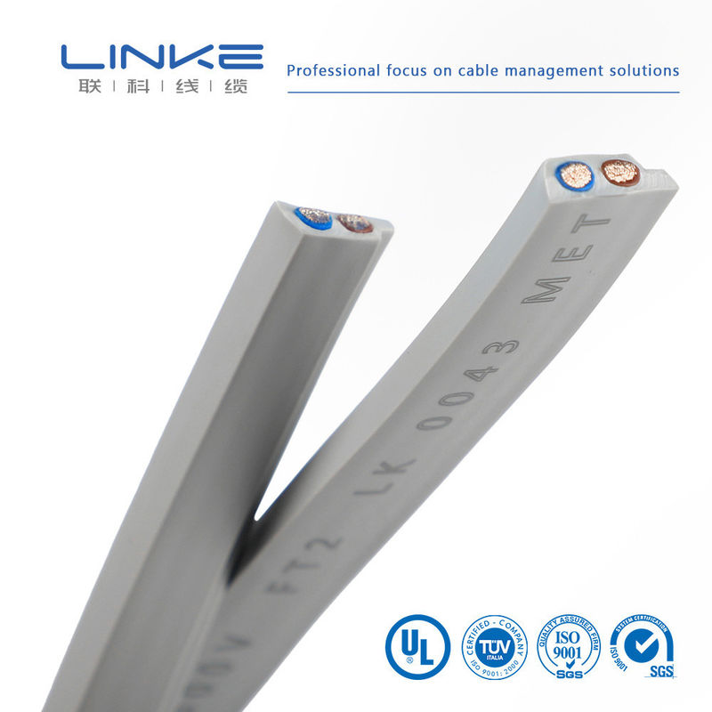 Półprzewodnik elastyczny gumowy płaski 2 rdzenia kabel prądu z izolacją z miedzi i PVC do zastosowań 300V