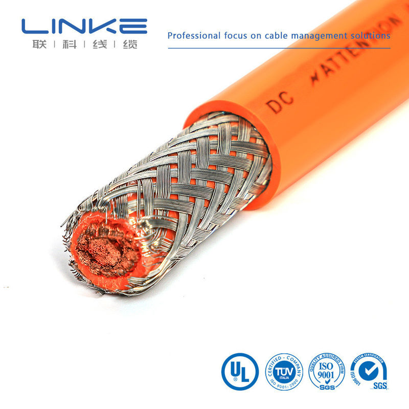 XLPE Jacket Kabel wysokonapięciowy Kabel ładowania Ev 25Mm2 35Mm2 50Mm2 70Mm2 Pomarańczowy 1000/1500V Podwójny izolowany kabel HV Kabel samochodowy Kabel osłonięty dla pojazdów elektrycznych