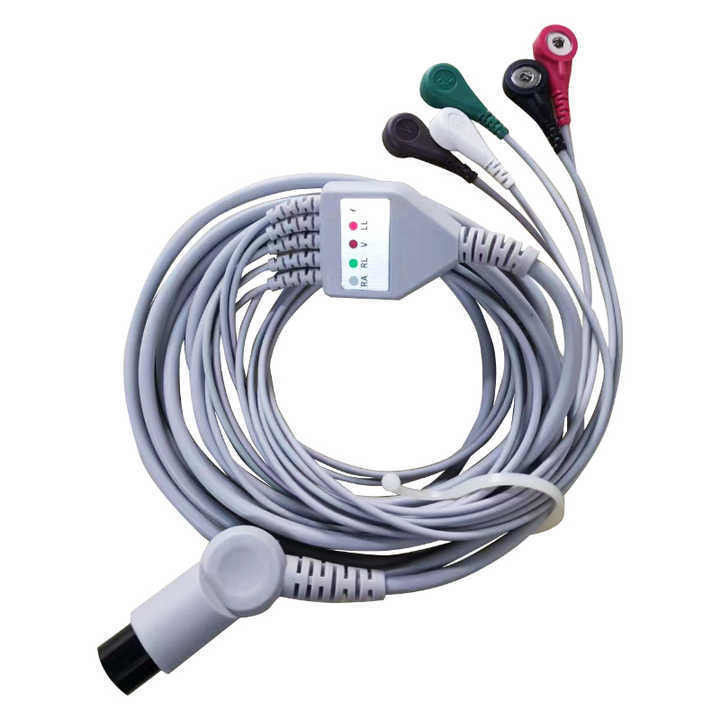 Materiał izolacyjny TPU 3/5 Ołowiany kabel EKG do monitorów pacjentów Rainbow Druty do urządzeń diagnostycznych in vitro