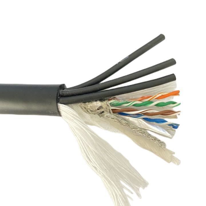 Niestandardowy wysoko elastyczny kabel kompozytowy Cat 5 miedziany kabel sieciowy do elektrowni