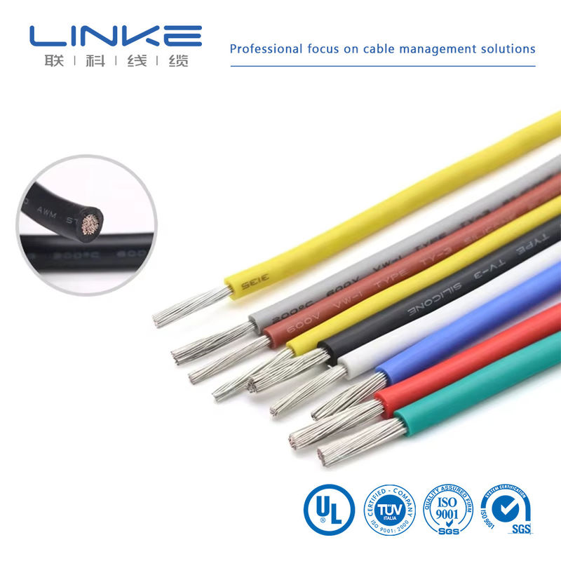 UL3135 Włókno z gumy silikonowej 30 28 26 24 22 20 18 16 14 12 10 AWG Kabel oświetleniowy LED z miękkiej miedzi elektronowej