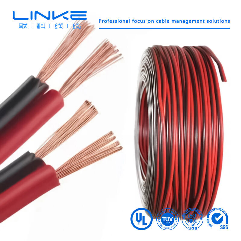 2468 VW-1 80°C 300V 22AWGx2C Płaski Kabel Taśmowy UL2468 2-żyłowy Kabel Głośnikowy PVC
