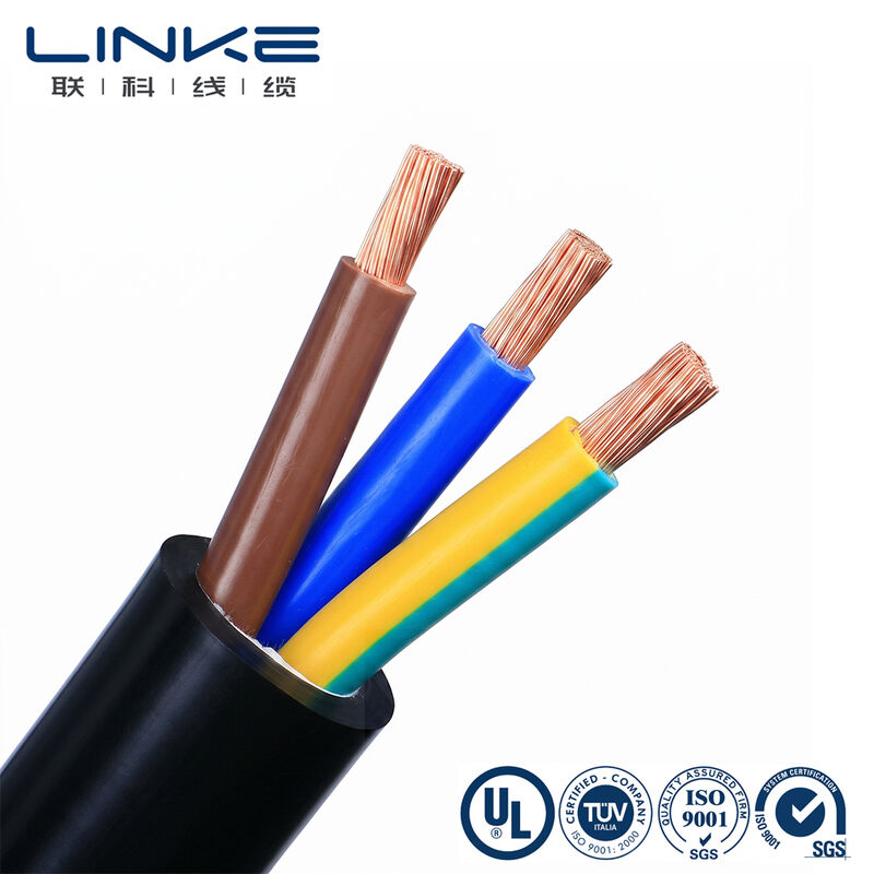 H05VV-F 3-żyłowy elastyczny kabel zasilający 6mm, drobno-skręcany przewodnik miedziany, powłoka PVC, wielożyłowy przewód elektryczny