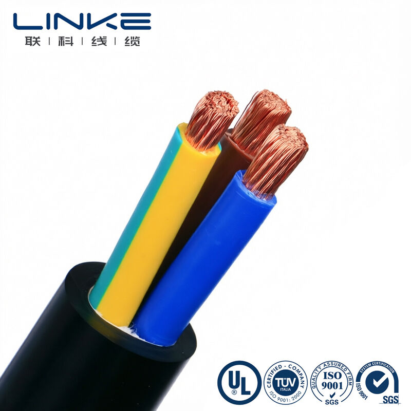 H05VV-F 3-żyłowy elastyczny kabel zasilający 6mm, drobno-skręcany przewodnik miedziany, powłoka PVC, wielożyłowy przewód elektryczny